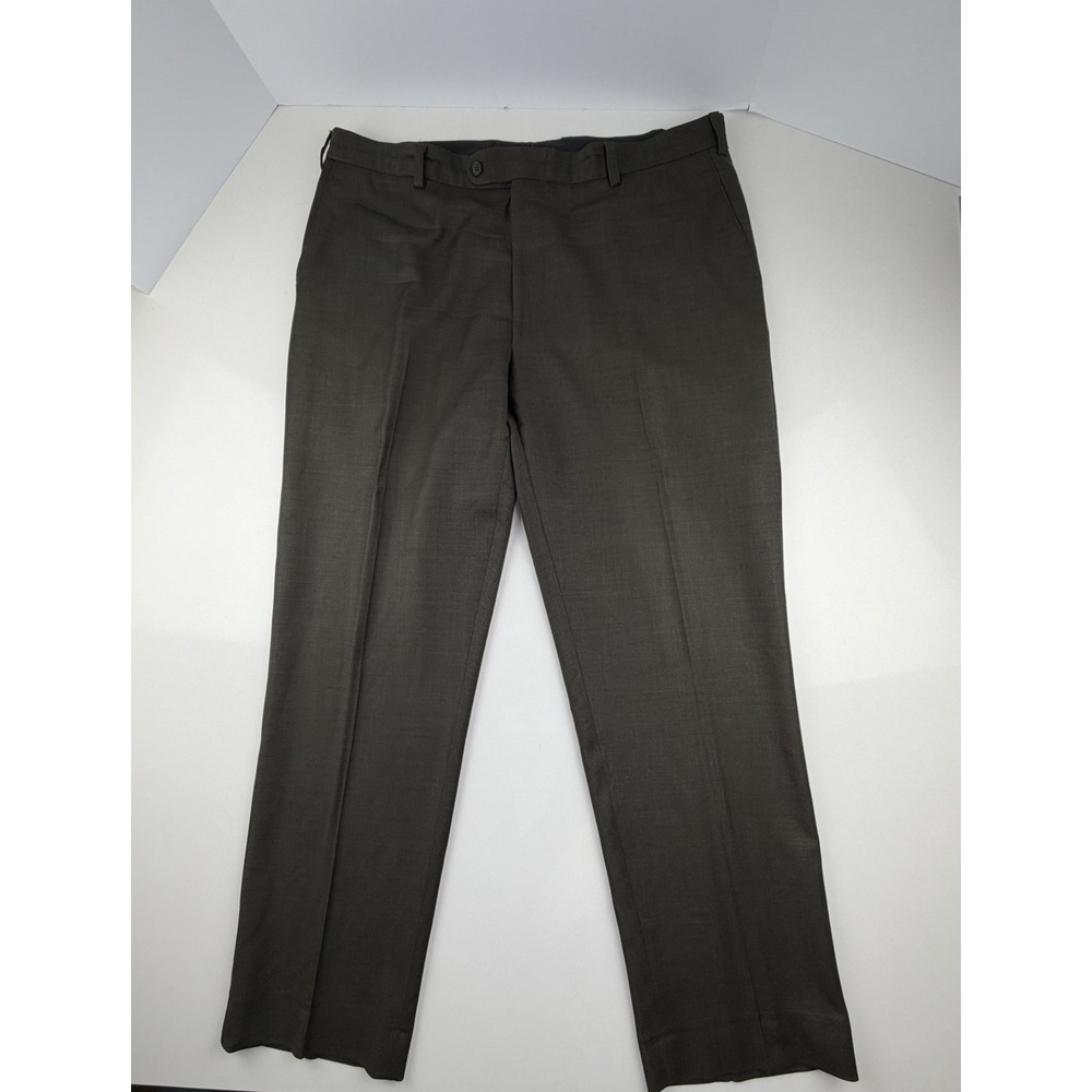 Luciano Natazzi Pure Wool Dress Pants Men's Size 40 Dark Green Made In‎ Italy